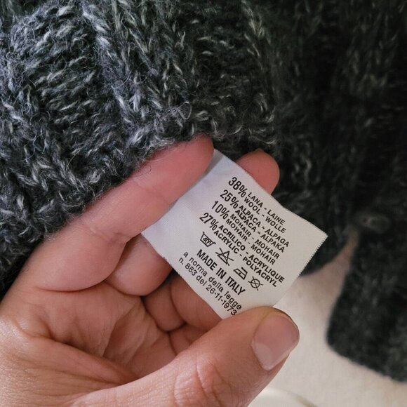 Dolce & Gabbana Chunky Knit Sweater Cardigan Xl Ribbed Italy Alpaca Wool Mohair - Picture 4 of 8